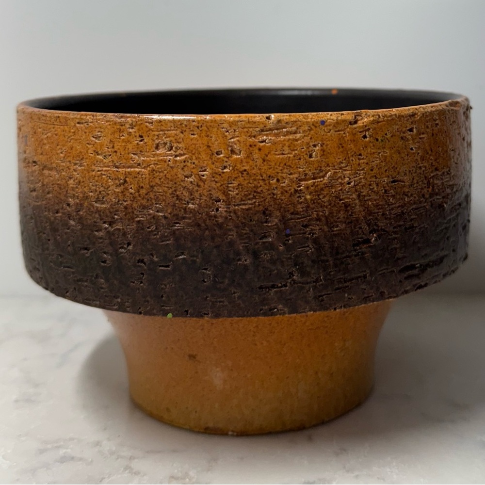 Vintage Dutch Brown Ceramic Decorative Planter- Rustic Home Art